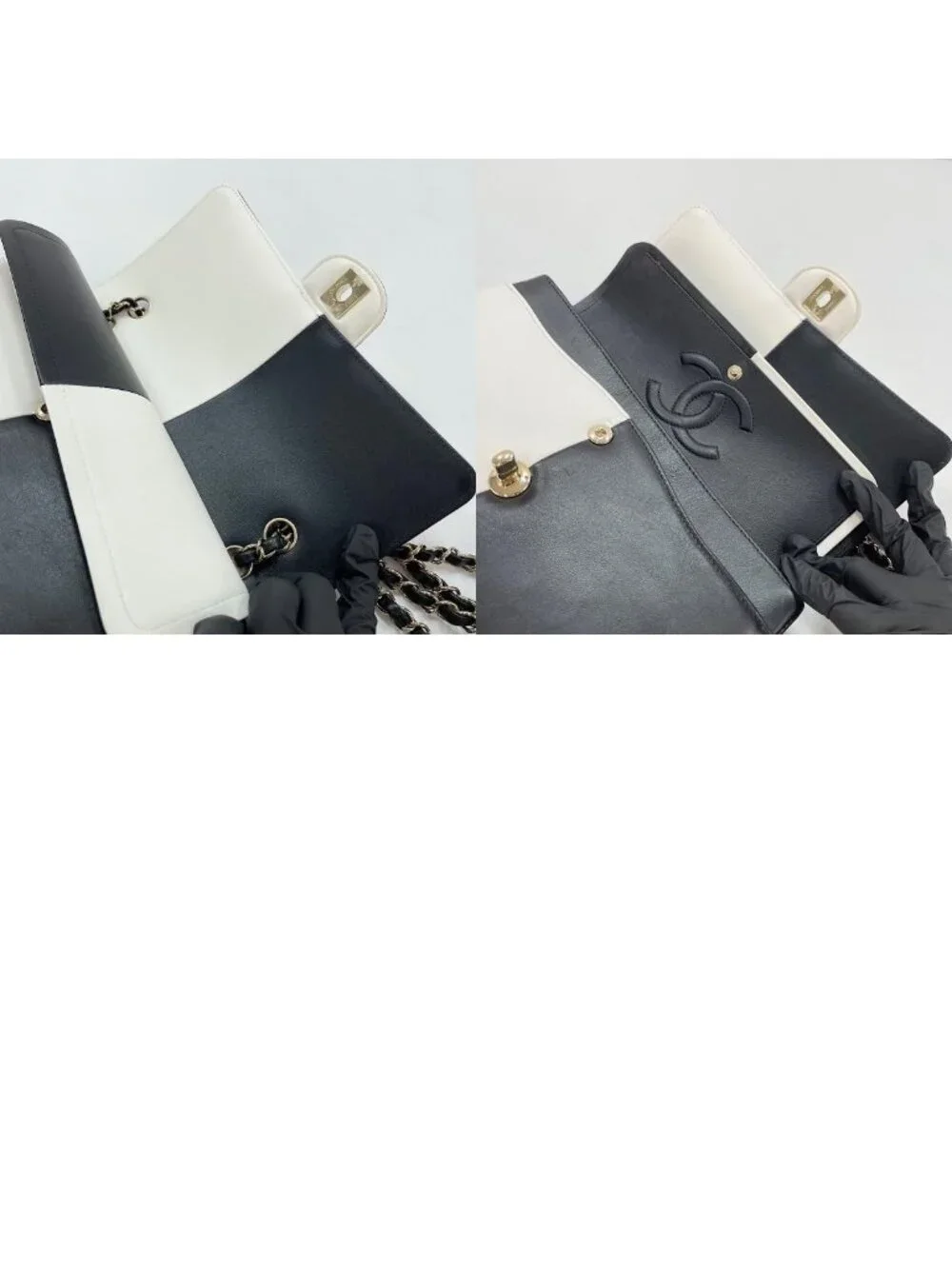 Chanel Shoulder Bag Bicolor Double Flap